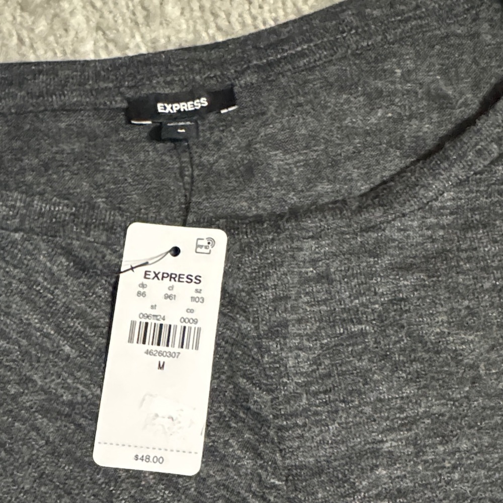 Express Charcoal Long Sleeve Women's Tee - Picture 2 of 2
